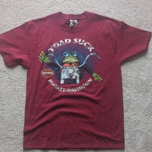 Harley-Davidson Maroon 'Toad Suck' Graphic Short Sleeve Tee